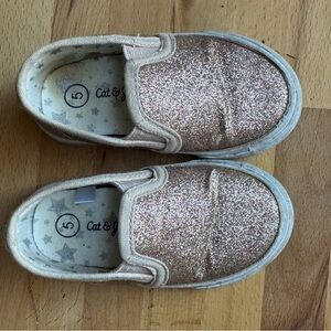 Cat & Jack glitter metallic slip on Keds-style sneakers- size 5